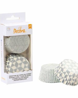Decora Muffinsformer Geometriske Sølv - 36 Stk
