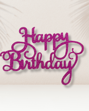 Cake Topper Happy Birthday - Rosa