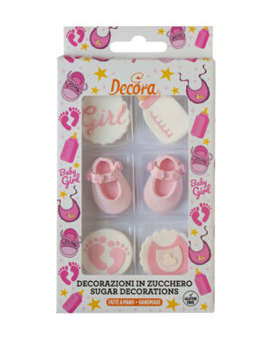 Decora Sukkerdekorasjoner BabyFest Rosa - 6 Stk