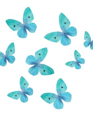 Wilton Spiselige Sommerfugler Ombre Blå - 8 Stk